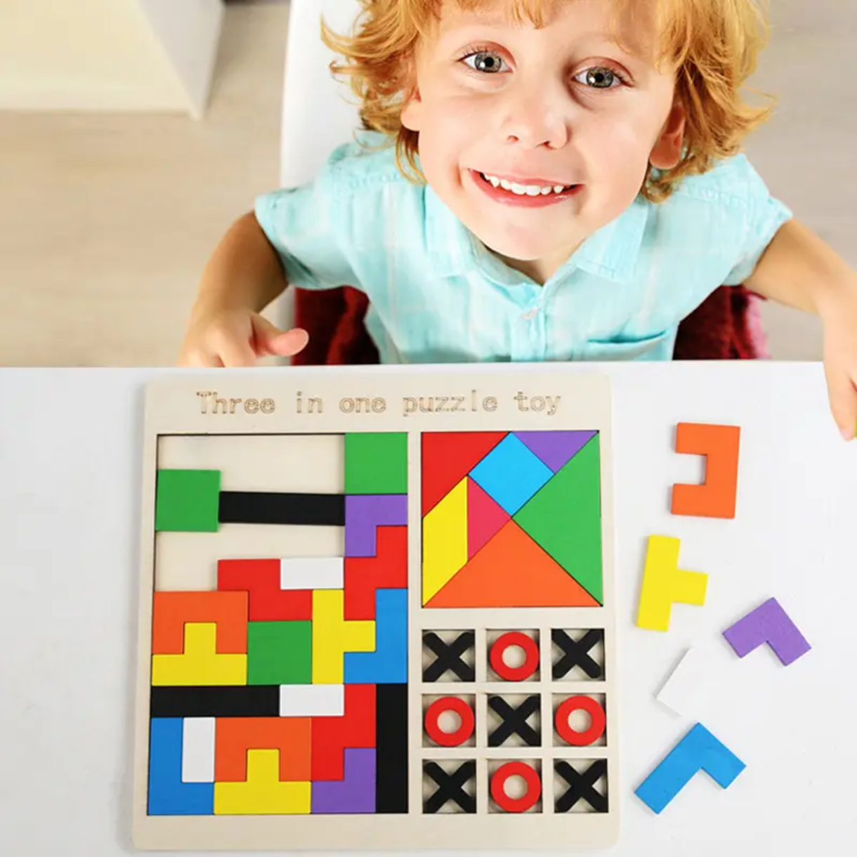 3-in-1 Wooden Educational Puzzle