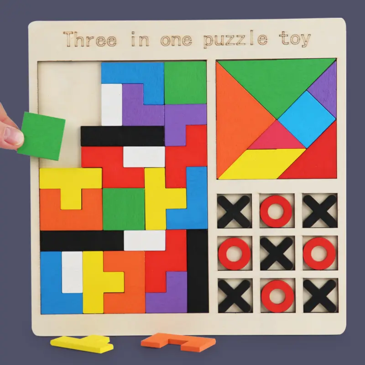 3-in-1 Wooden Educational Puzzle